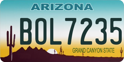 AZ license plate BOL7235