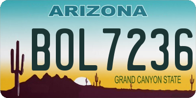 AZ license plate BOL7236