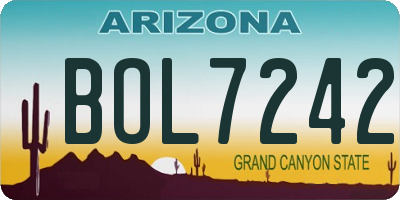 AZ license plate BOL7242