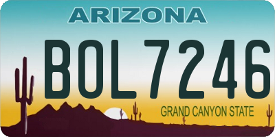 AZ license plate BOL7246