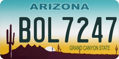 AZ license plate BOL7247