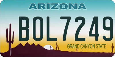 AZ license plate BOL7249