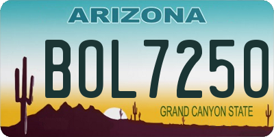 AZ license plate BOL7250