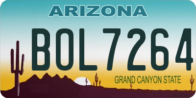 AZ license plate BOL7264