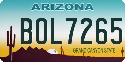 AZ license plate BOL7265