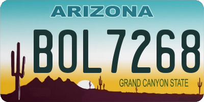 AZ license plate BOL7268
