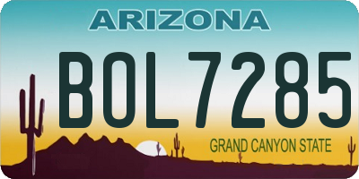 AZ license plate BOL7285