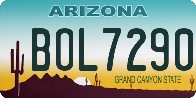 AZ license plate BOL7290
