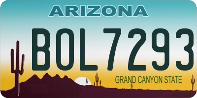 AZ license plate BOL7293