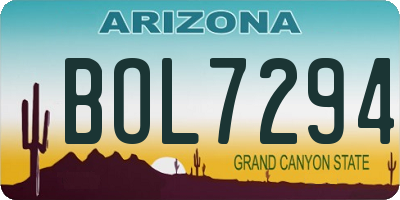 AZ license plate BOL7294