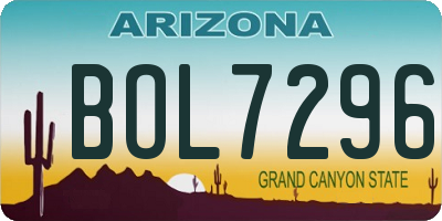 AZ license plate BOL7296