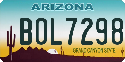 AZ license plate BOL7298