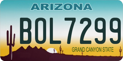 AZ license plate BOL7299