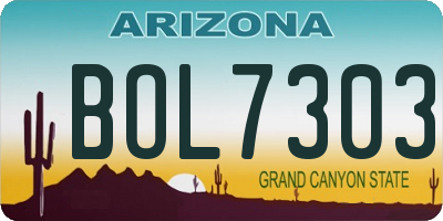 AZ license plate BOL7303