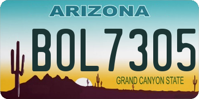 AZ license plate BOL7305