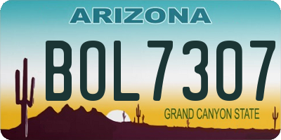 AZ license plate BOL7307