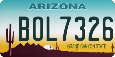 AZ license plate BOL7326