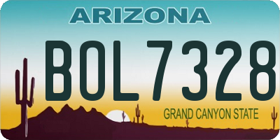 AZ license plate BOL7328