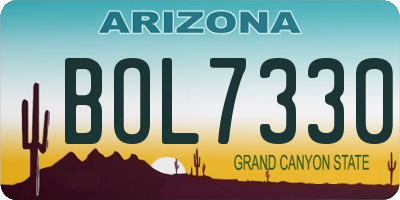 AZ license plate BOL7330