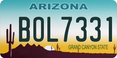 AZ license plate BOL7331