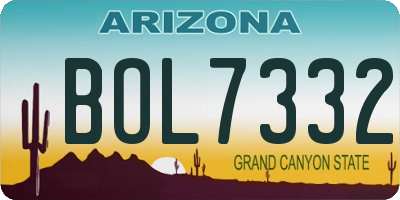 AZ license plate BOL7332