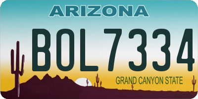 AZ license plate BOL7334