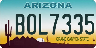 AZ license plate BOL7335