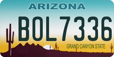 AZ license plate BOL7336