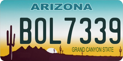 AZ license plate BOL7339