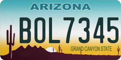 AZ license plate BOL7345