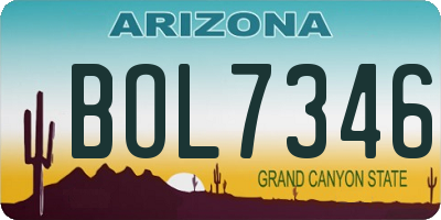 AZ license plate BOL7346