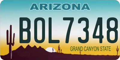 AZ license plate BOL7348