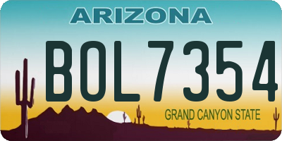 AZ license plate BOL7354