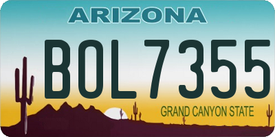 AZ license plate BOL7355