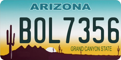 AZ license plate BOL7356