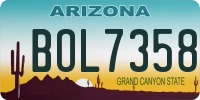 AZ license plate BOL7358