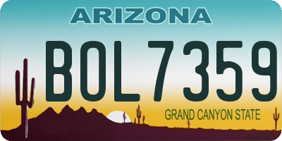 AZ license plate BOL7359