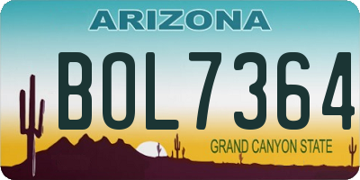 AZ license plate BOL7364