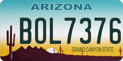 AZ license plate BOL7376