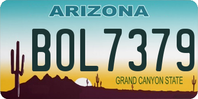 AZ license plate BOL7379