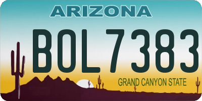AZ license plate BOL7383