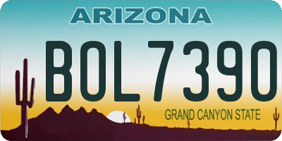 AZ license plate BOL7390