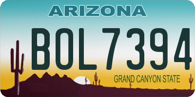 AZ license plate BOL7394