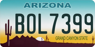 AZ license plate BOL7399