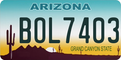 AZ license plate BOL7403