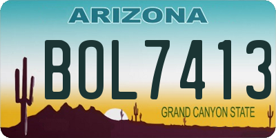 AZ license plate BOL7413