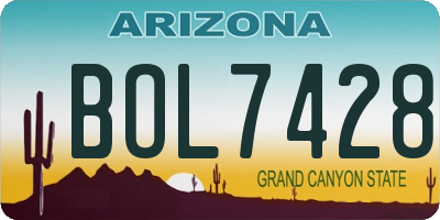 AZ license plate BOL7428