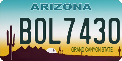 AZ license plate BOL7430