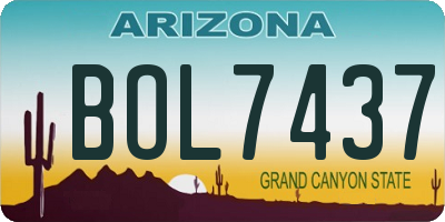 AZ license plate BOL7437