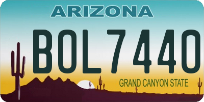 AZ license plate BOL7440